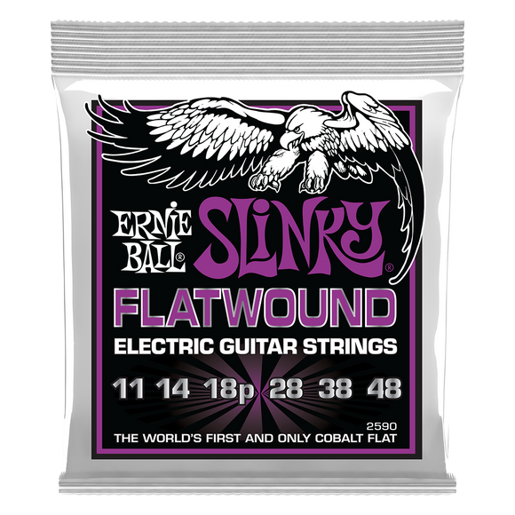 Ernie Ball Power Slinky Cobalt Flatwound Electric Guitar Strings 11 - 48