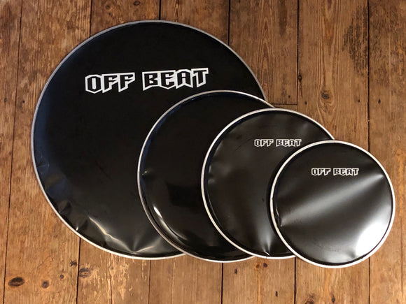 Black Single Ply Drum Head / Skin Set 10