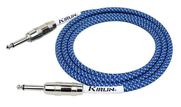 Kirlin 10ft / 3m Blue Woven Straight - Straight Jack Cable