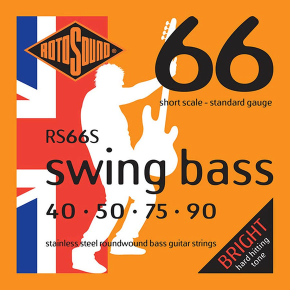 Rotosound (RS66S) Swing Bass 66 40-90 Short Scale Bass Guitar Strings Set