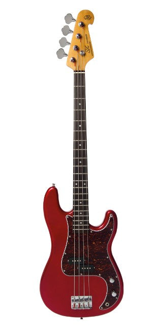 SX Vintage Series Candy Apple Red P Style Bass Guitar