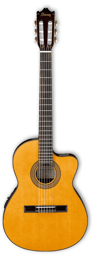 Ibanez (GA5TCE-AM) Thin Necked / Slim Body Electro Acoustic Classical Guitar - Amber High Gloss
