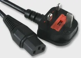 IEC Mains lead / cable 5 amp UK IEC 2m to straight C13 connector