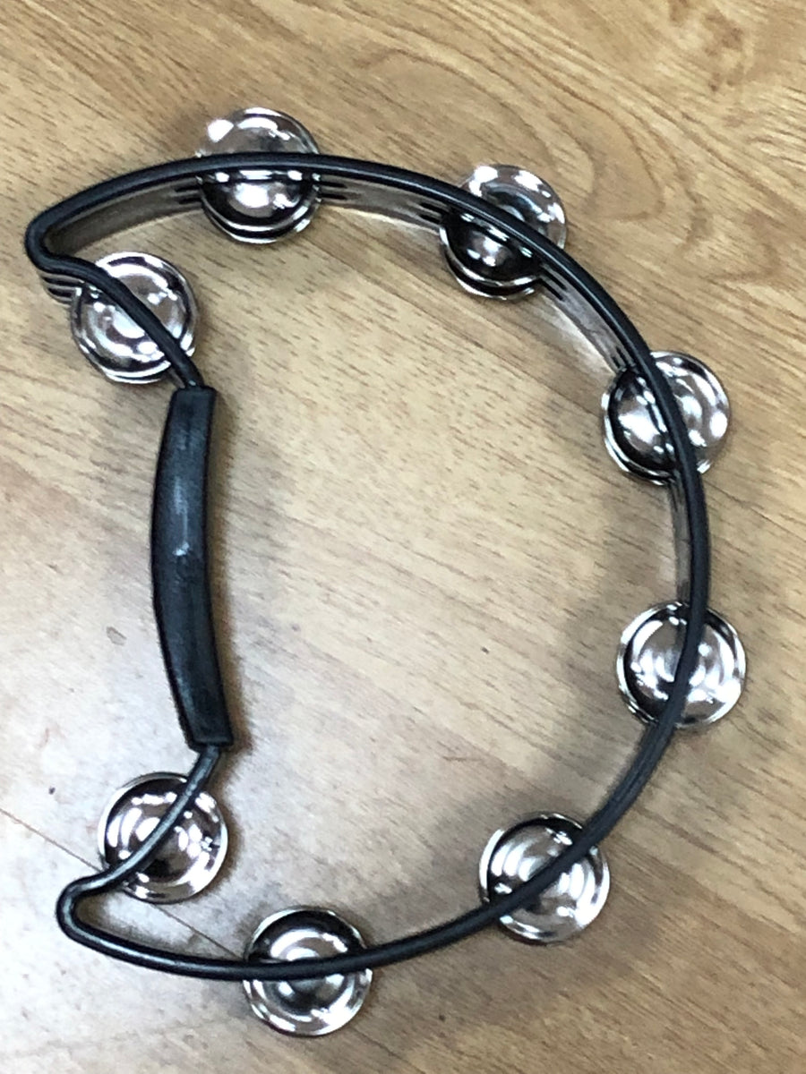 Percussion Plus (PP486/1) Black Double Row Half Moon Tambourine