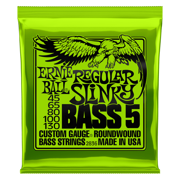 Ernie Ball Regular Slinky 5 String Bass Guitar Strings 45 - 130
