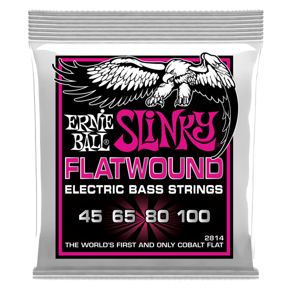 Ernie Ball Super Slinky Cobalt Flatwound Bass Guitar Strings 45 - 100