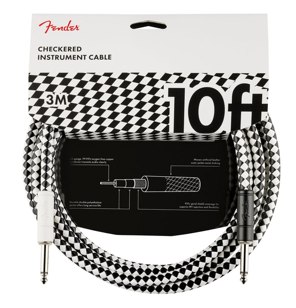 Fender Professional Series 10ft / 3m Straight - Straight Checkboard Jack Cable