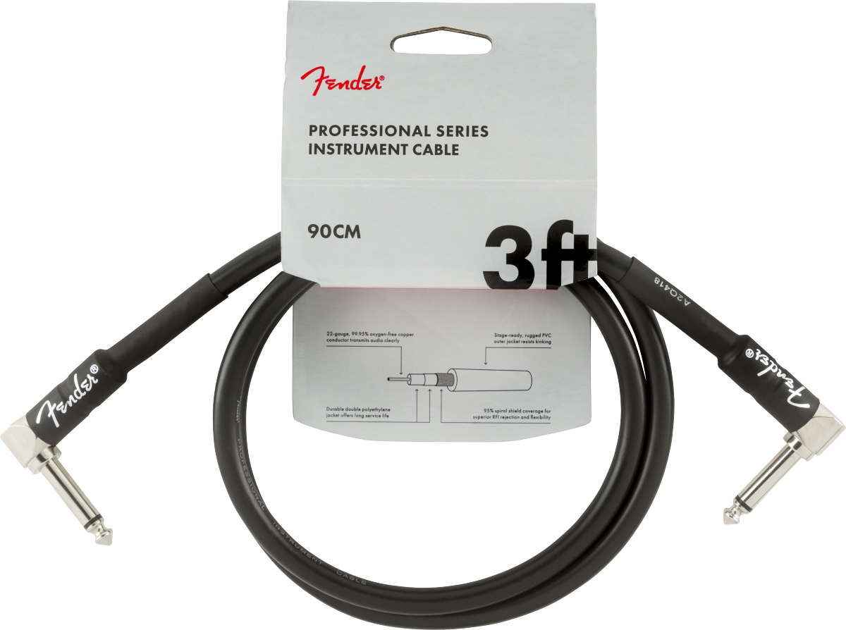 Fender Professional Series  3ft / 90cm Right Angle - Right Angle Jack Cable
