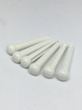 White Plastic Guitar Bridge Pins - Pack of 6