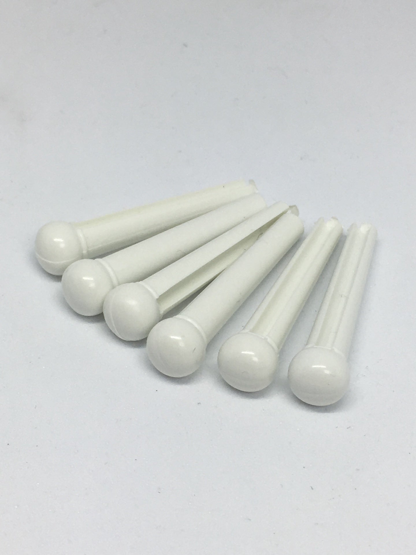 White Plastic Guitar Bridge Pins - Pack of 6