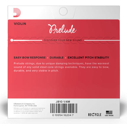 Prelude By D'Addario 1/4 Violin String Set - Medium Tension