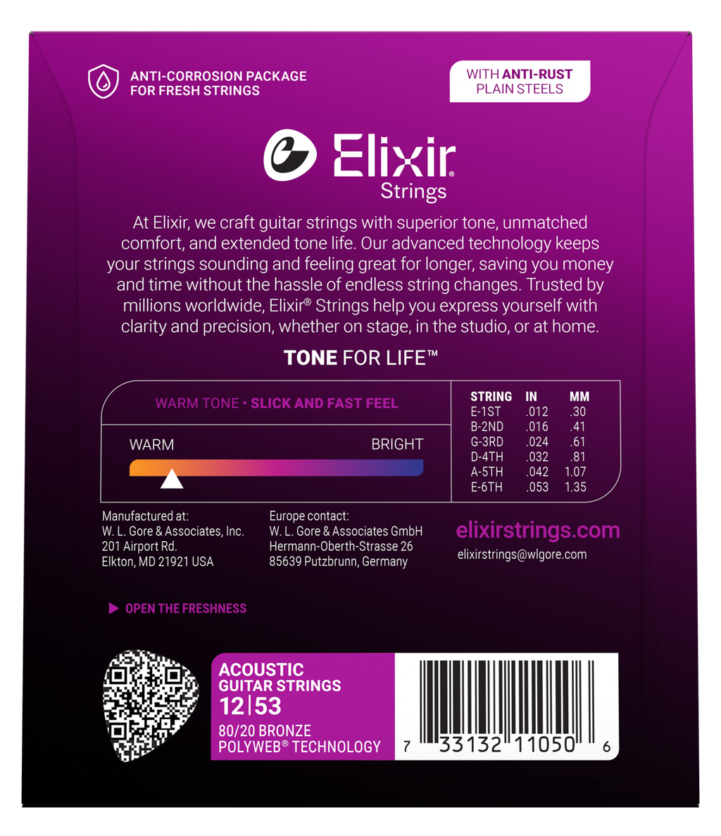Elixir Polyweb Light 80/20 Acoustic Strings
