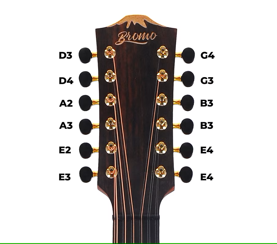 Bromo BAT4CE12 Solid Top Auditorium Electro Acoustic 12 String Guitar