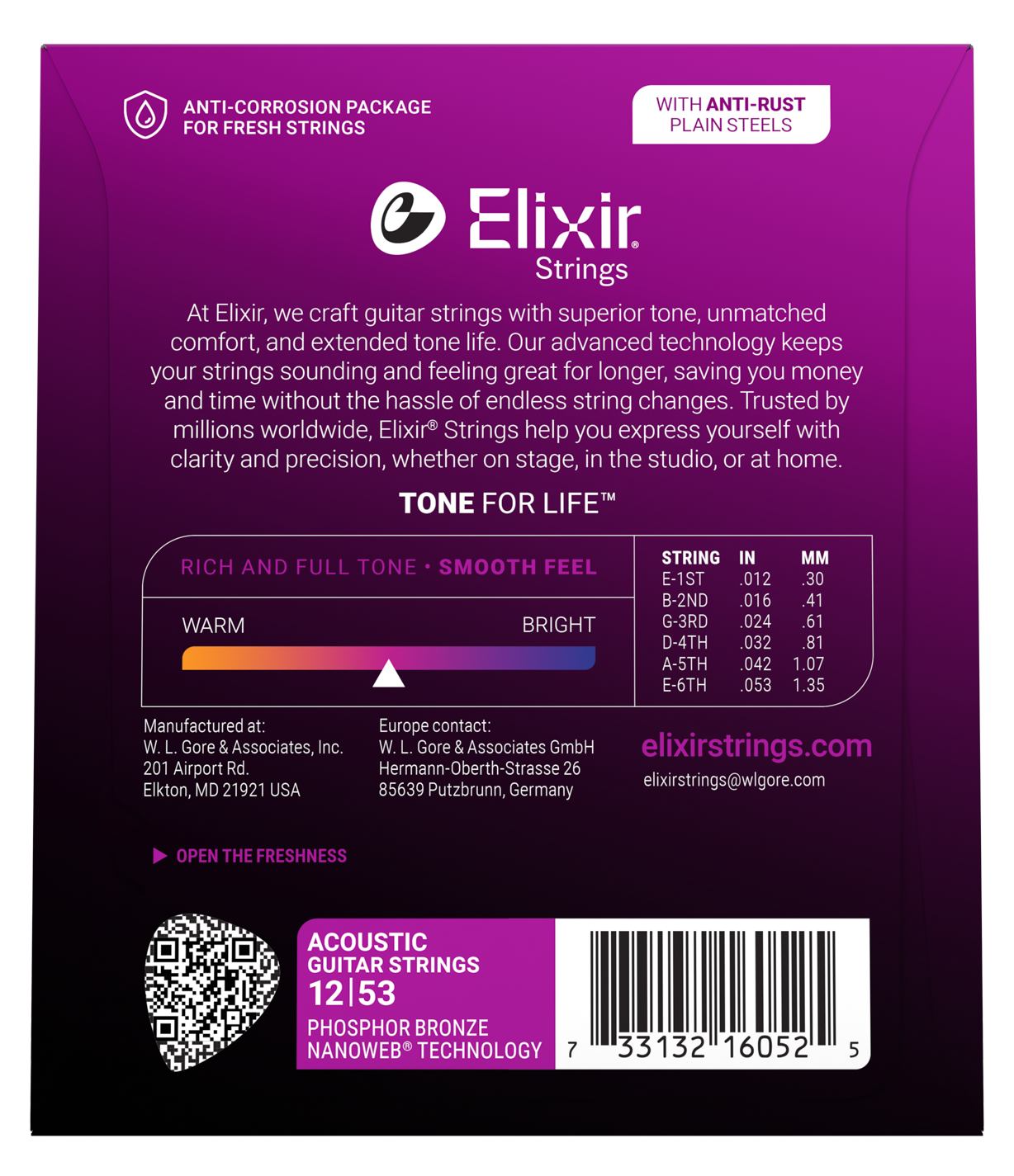Elixir Nanoweb Light Phosphor Bronze Acoustic Strings