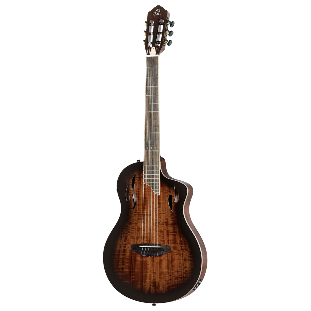 Ortega RTPDLX-ACA TourPlayer Electro Acoustic Thinline Classical Guitar - Acacia Burst