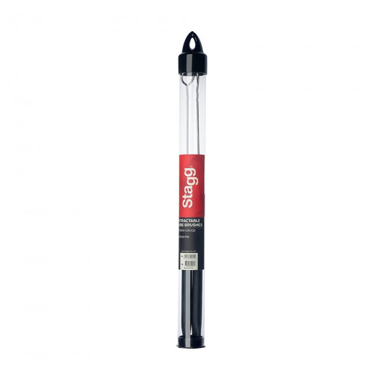 Stagg (SBRU20-RM) Retractable Rubber Handle Wire Brushes - Medium Gauge
