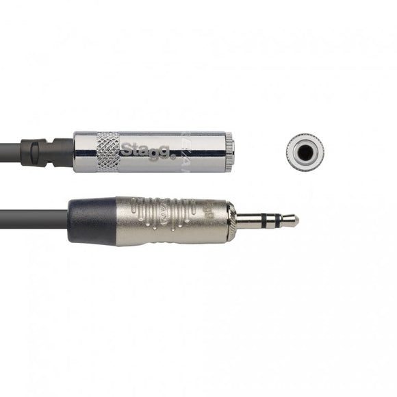 Stagg 3.5mm Stereo Jack Plug - 3.5mm Socket - 10ft / 3mHeadphone Extension Cable