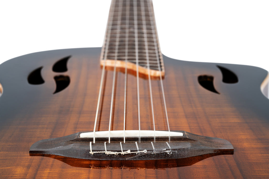 Ortega RTPDLX-ACA TourPlayer Electro Acoustic Thinline Classical Guitar - Acacia Burst