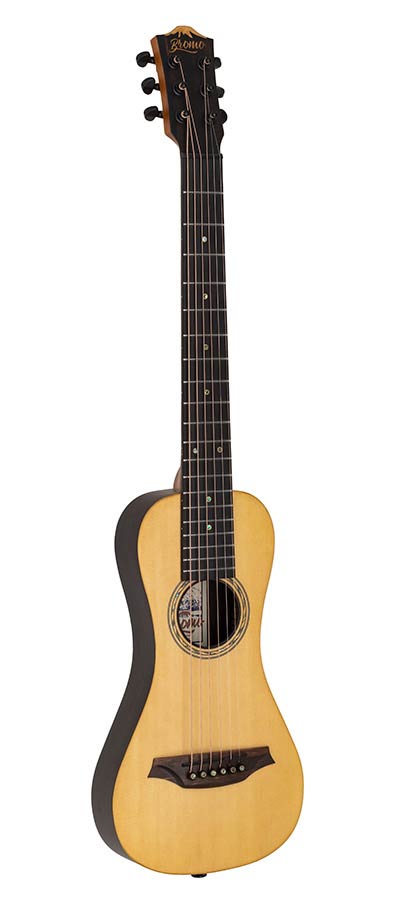 Bromo BAR3E All Solid Electro Acoustic Travel Acoustic Guitar + Heavy Duty Gig Bag