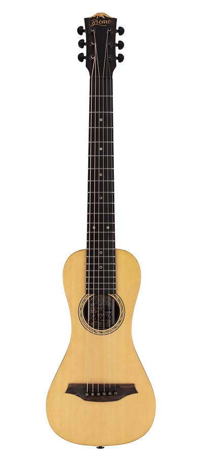 Bromo BAR3E All Solid Electro Acoustic Travel Acoustic Guitar + Heavy Duty Gig Bag