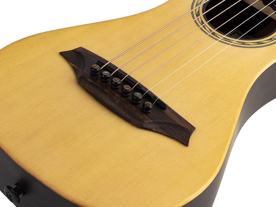 Bromo BAR3E All Solid Electro Acoustic Travel Acoustic Guitar + Heavy Duty Gig Bag