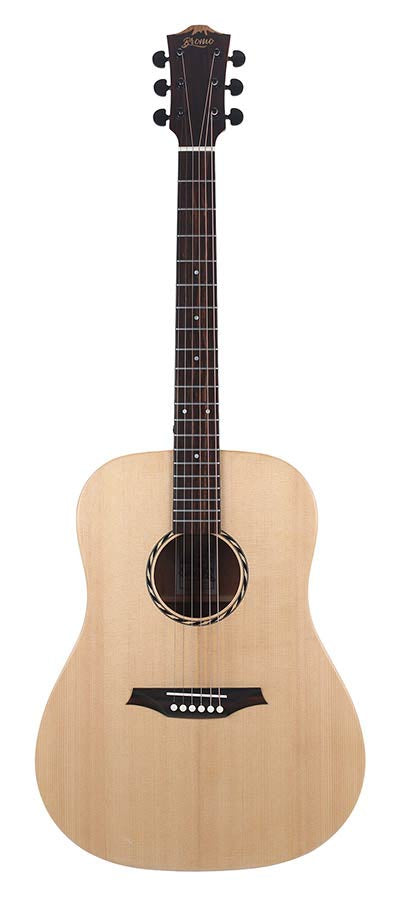Bromo BAT1NL Left Handed Solid Spruce Top Dreadnought Acoustic Guitar