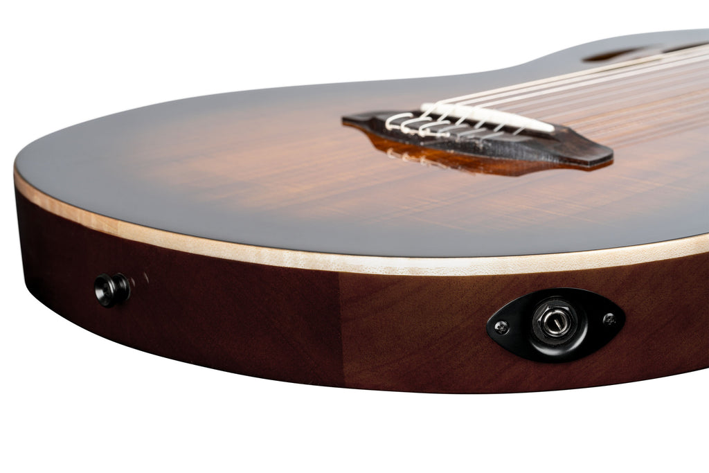Ortega RTPDLX-ACA TourPlayer Electro Acoustic Thinline Classical Guitar - Acacia Burst