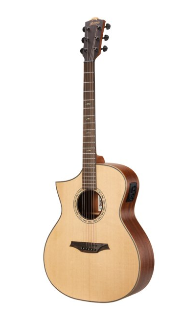 Bromo BAT4CEL Left Handed Solid Top Auditorium Electro Acoustic Guitar