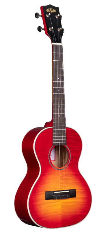 Kala KA-FMCB-T Gloss Flame Maple Tenor Ukulele - Cherry Burst Finish