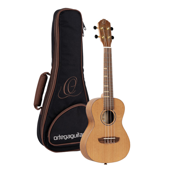 Ortega Timber Series Solid Cedar Top Concert Ukulele + Gig Bag