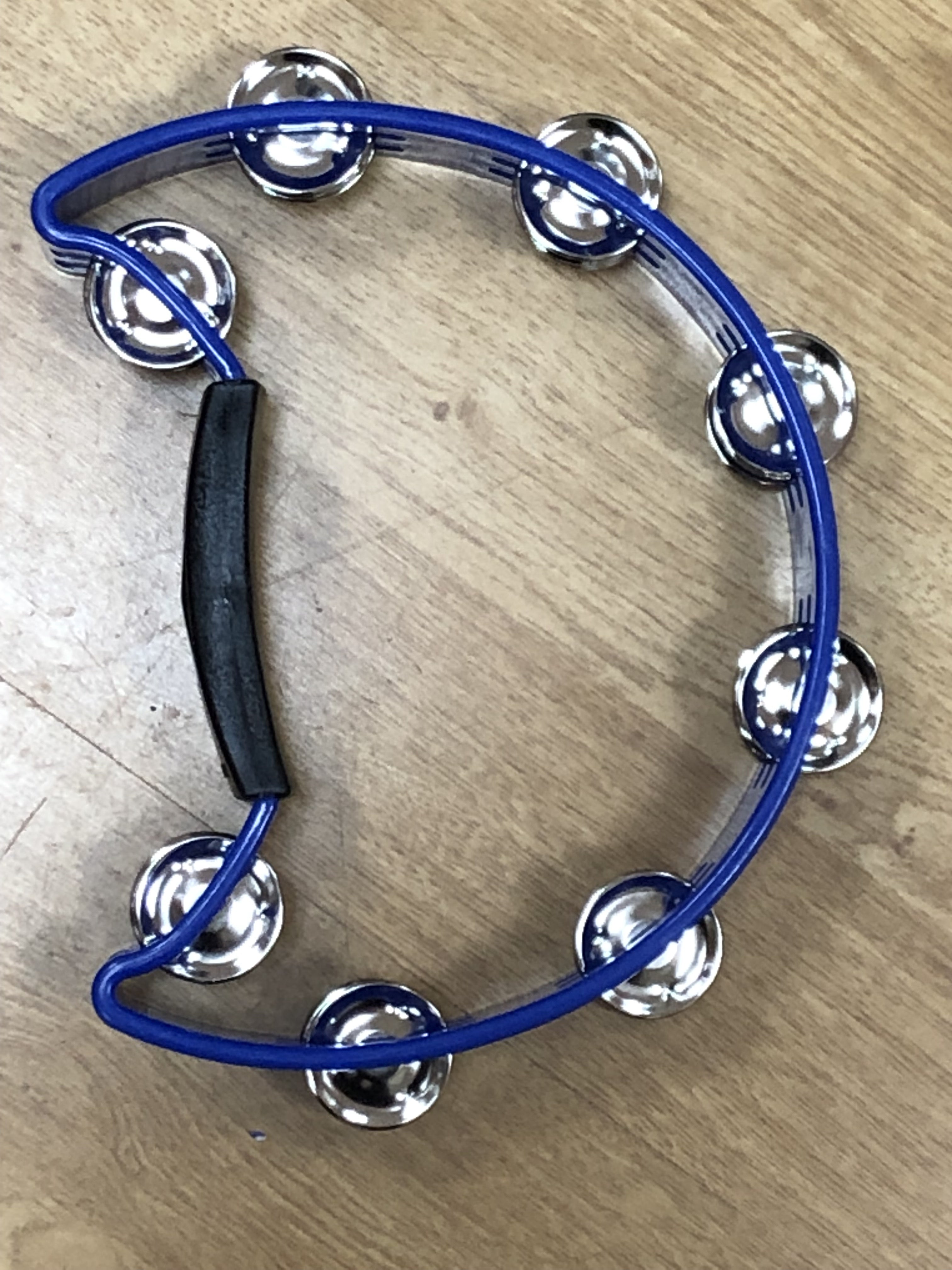Percussion Plus (PP486/4) Blue Double Row Half Moon Tambourine