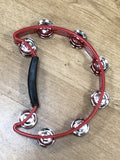 Percussion Plus PP486/3 Red Double Row Half Moon Tambourine