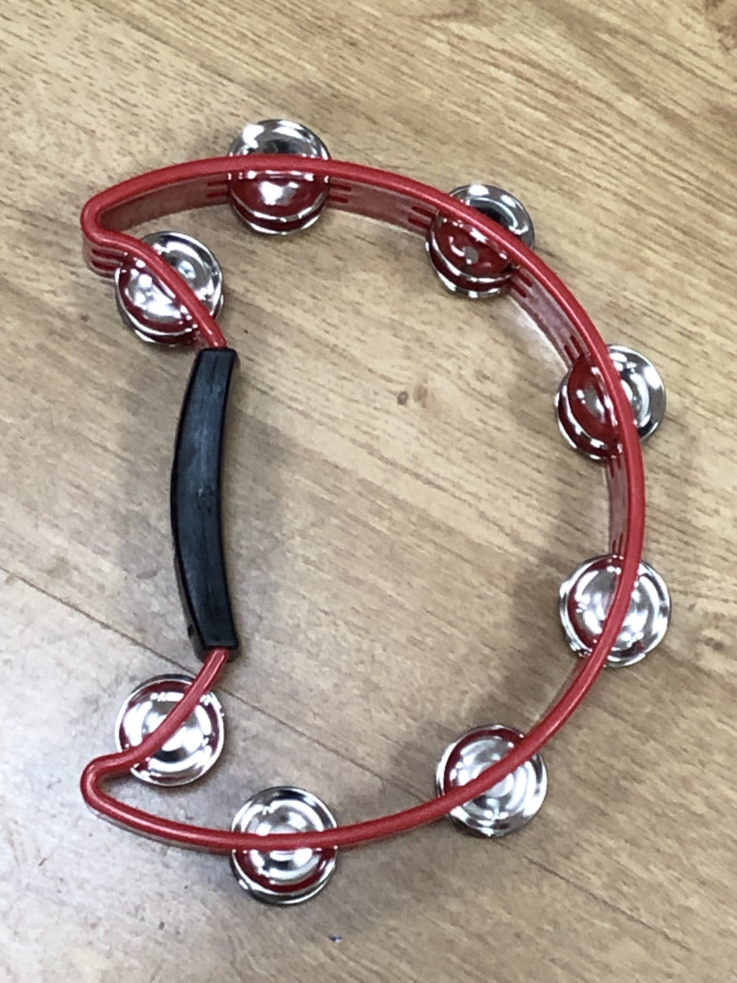Percussion Plus PP486/3 Red Double Row Half Moon Tambourine
