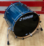 Used / 2nd Hand Sonor Delite 22" x 17" Birdseye Azure Blue Bass Drum