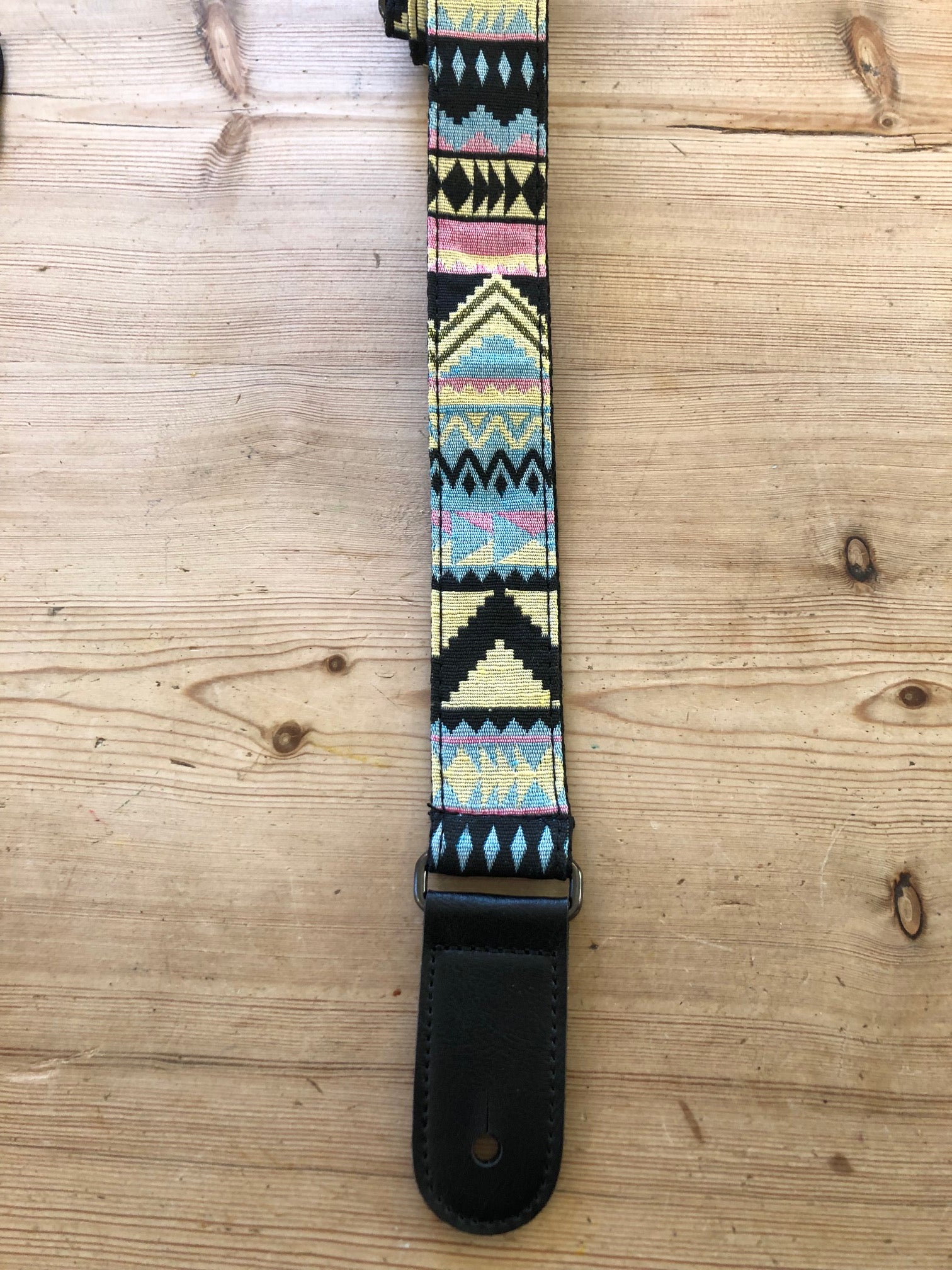 1.5" Wide Ukulele Strap - Aztec (Blue)