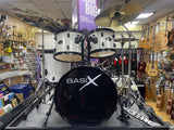 Used / 2nd Hand Gewa Basix Junior Drum Kit - White Wrap - Cruz Cymbal Pack