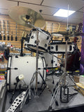 Used / 2nd Hand Gewa Basix Junior Drum Kit - White Wrap - Cruz Cymbal Pack