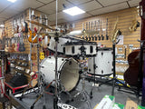 Used / 2nd Hand Gewa Basix Junior Drum Kit - White Wrap - Cruz Cymbal Pack