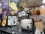 Used / 2nd Hand Gewa Basix Junior Drum Kit - White Wrap - Cruz Cymbal Pack