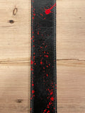 LG Red Paint Splatter Heavy Leather Guitar Strap