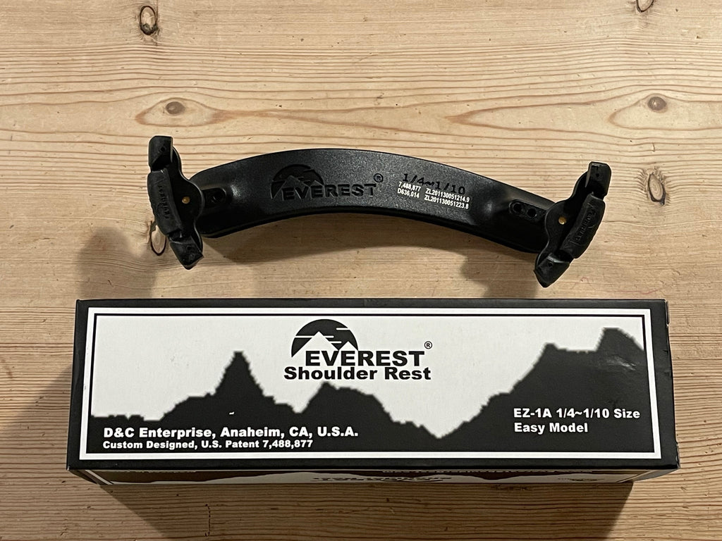 Everest EZ-1A Black Violin Shoulder Rest 1/10 - 1/4