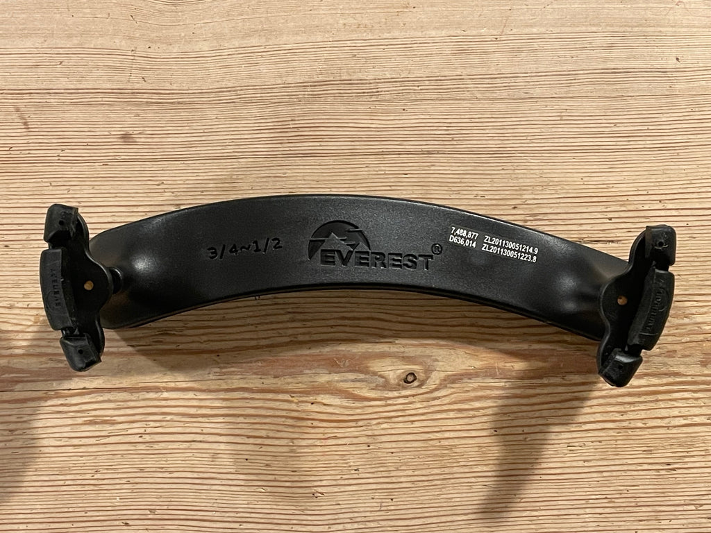 Everest EZ-2A Black Violin Shoulder Rest 1/2 - 3/4