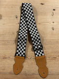 Earth Bond Vegan Black and White Check Guitar Strap