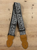 Earth Bond Vegan Black and White Jacquard Guitar Strap