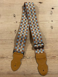 Earth Bond Vegan Light Brown Check Guitar Strap