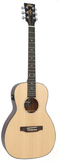 Vintage VE1800N Solid Top Electro Acoustic Parlour Guitar - Natural