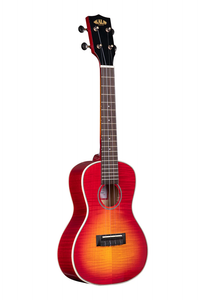 Kala KA-FMCB-C Gloss Flame Maple Concert Ukulele - Cherry Burst Finish