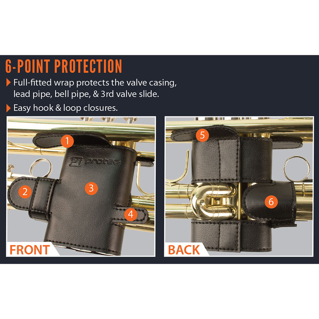 Protec L226SP 6 Point Trumpet Valve Guard - Black Leather