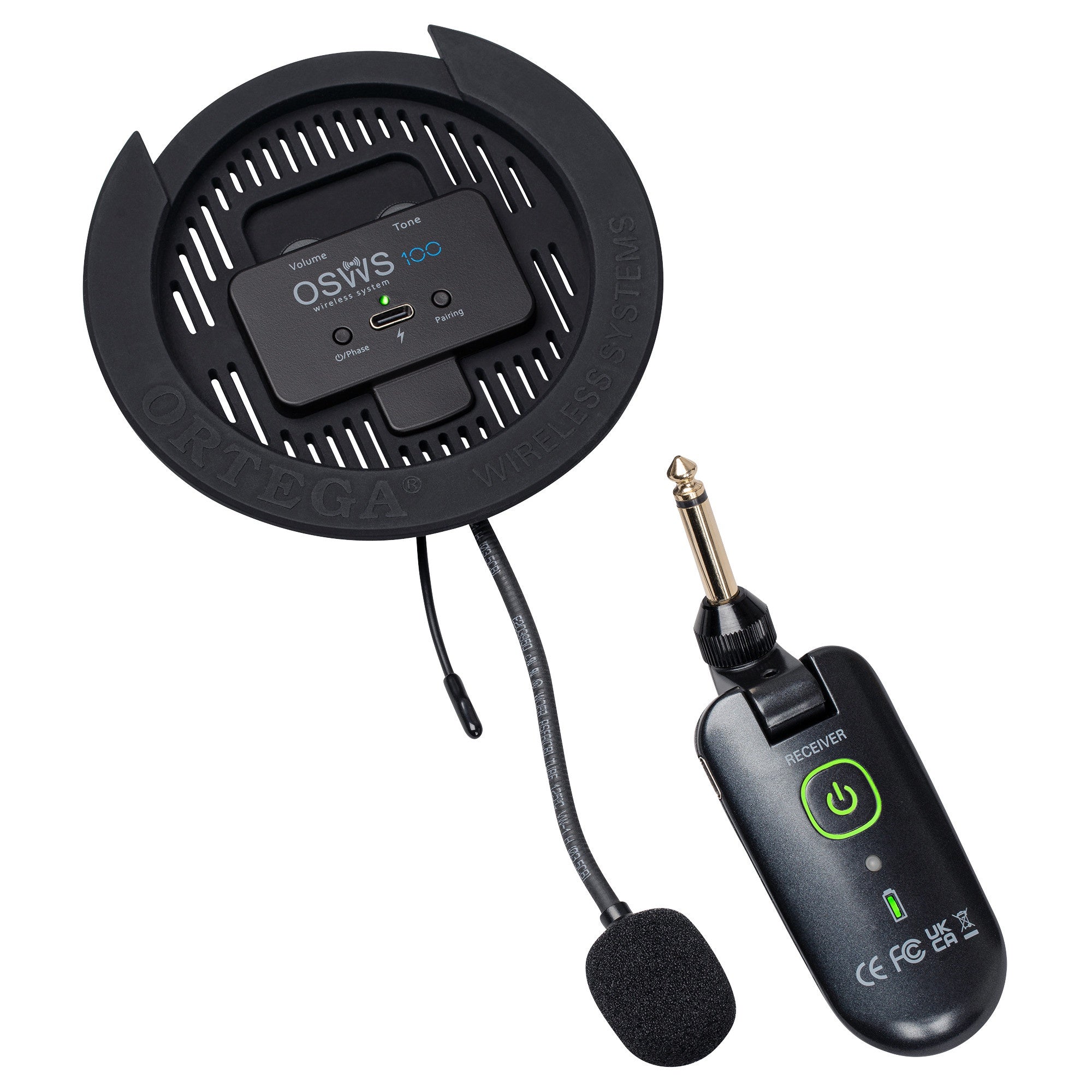 Ortega OSWS100 Acoustic Guitar Wireless Sound Hole Microphone System