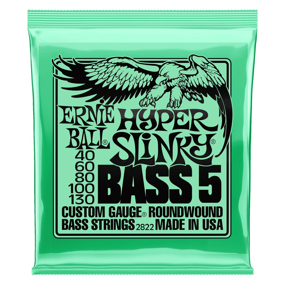 Ernie Ball Hyper Slinky 5 String Bass Guitar Strings 40-130